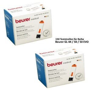 150 x Beurer GL 44/50/50 evo Teststreifen BZ Teste Blutzucker-Test Haltbar 05-25