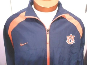 Auburn University Nike Team Windbreaker Full Zip Jacket Blue Orange Size M - Picture 1 of 9