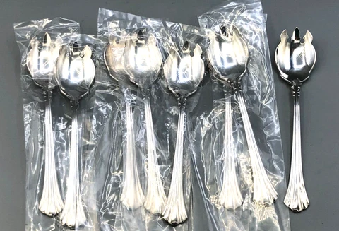 18th Century-Reed & Barton Sterling Silver set of  8 Ice Cream Forks 5.75" Cover