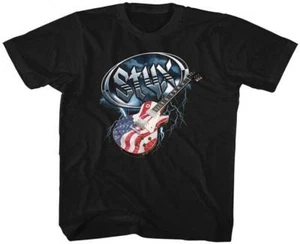 Styx Band Logo & American Flag Guitar Youth T Shirt 2T-YXL Rock Music - Picture 1 of 3