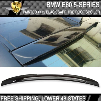 04-10 BMW 5 Series E60 AC Sty #475 Black Sapphire Metallic Painted Roof Spoiler - Image 1 of 3