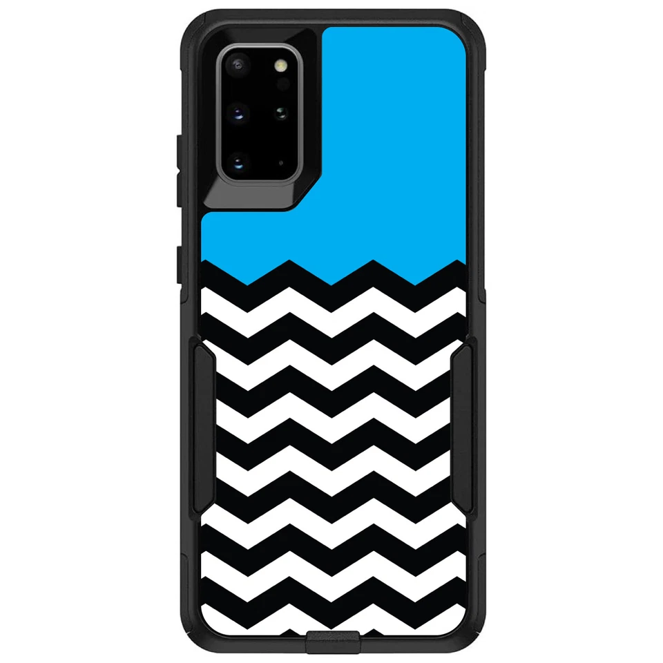 OtterBox Commuter for Galaxy S (Choose Model) Black White Cyan Blue Chevron - Image 1 of 1