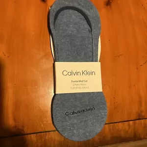 Calvin Klein Men’s 2-Pack Blue/Navy Footie Mid Cut Socks UK 6-8. - Picture 1 of 4