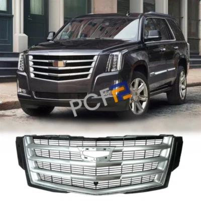 Parachoques delantero cromado ABS cromado capó central parrilla 2015-2020 para Cadillac Escalade Foto 1 de 4