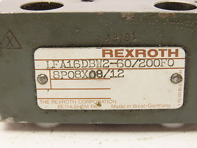 Rexroth LFA-16-DBW2-60/200F08P08X08/12 Hydraulic Cartridge Valve Control Cover • 73.57£