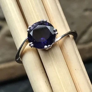 Natural 1.25ct Iolite Water Sapphire 925 Solid Sterling Silver Solitaire Ring 7 - Picture 1 of 6