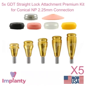 Kit premium de 5 accesorios de bloqueo recto dental conexión cónica hexagonal NP 2,25 mm - Imagen 1 de 21