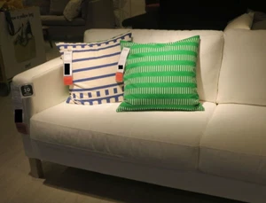 Lot 4 IKEA SKÄRBLAD Pillow Cushion Zip Cover Sham Blue Green Cotton 20"x20" - Picture 1 of 7