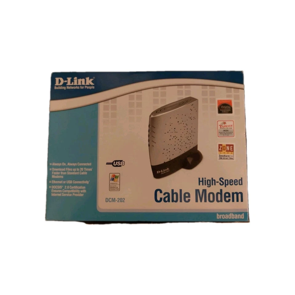 D-Link High Speed Cable Modem DCM-202 Ethernet or USB Connectivity - Image 1 of 4