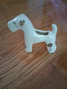 Vintage ceramic terrier figurine 5" X 5" air planter etc Plant Not Included - Picture 1 of 8