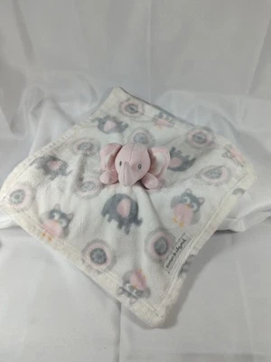 Mantas y más allá - Rosa Elefante Búho Lovey Peluche Manta de seguridad Vellón Foto 1 de 4