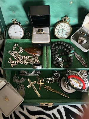 Lote de joyas vintage para hombre - oro de 10k, esterlina, GF, etc... Foto 1 de 4