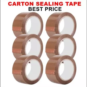 FUERTE MARRÓN BUFF FRANQUEO EMBALAJE POSTAL EMBALAJE PAQUETE CINTA 48mm x 66m - Imagen 1 de 4