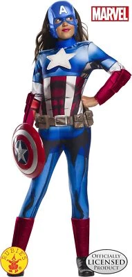 Disfraz de Superhéroe Marvel Capitán América Niña Disfraz de Halloween Niño Foto 1 de 2