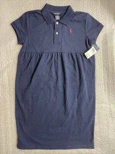 Ralph Lauren dress polo empire waist 14 girls uniform navy NEW NWT knit - Picture 1 of 6