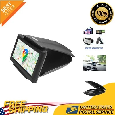 Versatile Black Leather Dashboard Mount for Phones & GPS - Secure Non-Slip Grip Foto 1 de 4