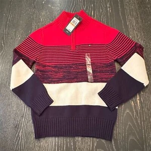 Tommy Hilfiger Boys' Colorblocked 1/4-Zip Sweater Size 7 Multicolor - Picture 1 of 15