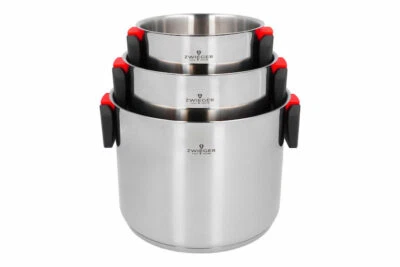 ZWIEGER KOMPACT AN INNOVATIVE SET OF POTS 6 PCS COOKWARE SET WITH GLASS LIDS POT - Image 1 of 4