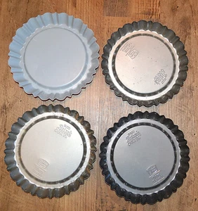 4 Vintage Ekco Baker's Secret Duncan Hines Tiara Dessert Fluted Tart Quiche Pans - Picture 1 of 8