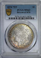 1878 7TF Morgan Dollar $1 PCGS MS63 Reverse of 1878 - TONED!