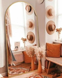 Green Line 71"x31" Arched Full-Length Mirror with Elegant Wood Frame - HD Nano G - Picture 1 of 6