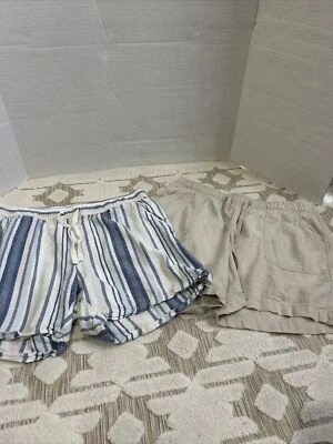 Lot Of 2 Sz Medium Shorts 55% Linen 45% Rayon Juniper&Lime EST. 1946 Casual - Image 1 of 4