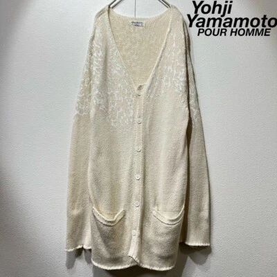 Suéter Cárdigan Tejido Estampado Diseño Yohji Yamamoto Pour Homme Foto 1 de 4