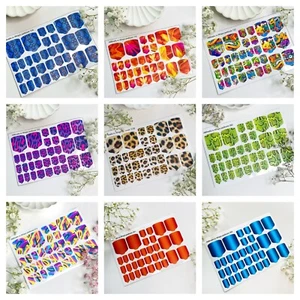 PEDICURE Nail Art Stickers Self Adhesive DIY Wraps Full 33 Wraps 11 Sizes - Picture 1 of 25