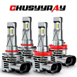 9005 H11 LED Headlight KIT Combo Bulbs 10000K High/Low Beam Super Bright White - Picture 1 of 12