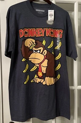 Nintendo Donkey Kong Shirt Mens XLT Gray Retro T-shirt New Foto 1 de 4