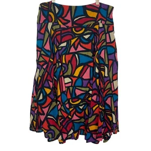 Vintage French Connection Colorful Boho Midi Skirt Womens 12 Cotton Flowy Lined - Picture 1 of 10