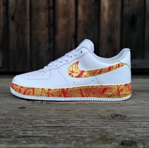 Nike Air Force 1 Personalizado "Oro Sangriento" 🩸 Rojo Salpicaduras Blanco Zapatos Hombres Mujeres - Imagen 1 de 22