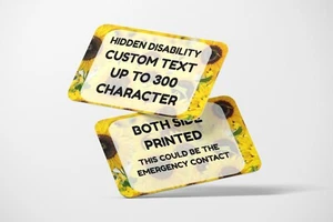 Hidden disability sunflower customizable card with free lanyard and card holder - Picture 1 of 8