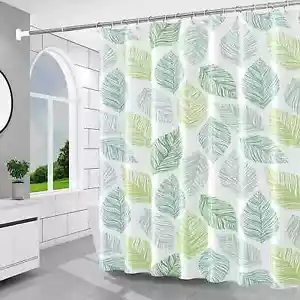 Shower Curtain Liner, 4G PEVA Shower Liner, Plastic Waterproof Banana Leaves - Picture 1 of 4