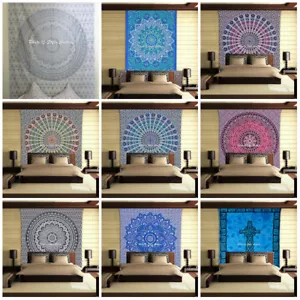 Indian Mandala Tapestry Hippie Bohemian Queen Size Bedding Bedspread Wall Art  - Picture 1 of 21