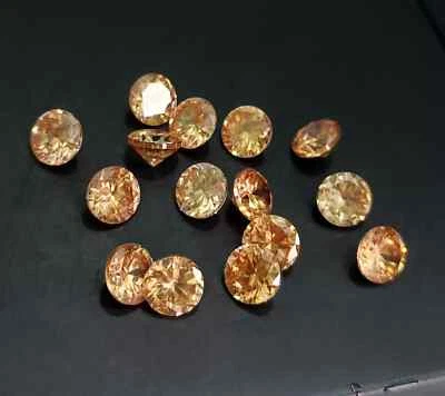 Zafiro champán natural de 7 mm cortado redondo 20 piezas certificado Lote de gemas sueltas certificadas Foto 1 de 4