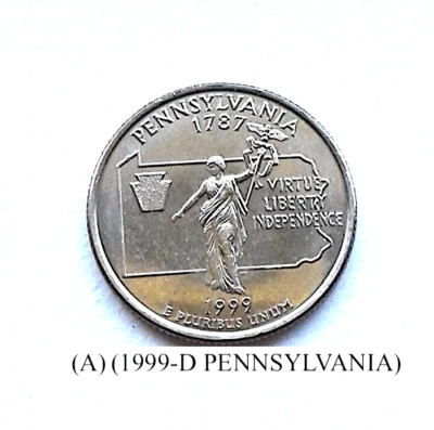 1999-D- PENNSYLVANIA STATE QUARTER UNCIR' FROM US MINT ROLL-C- NGC CHARTS  (A) - Image 1 of 4