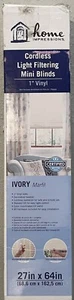 Home Impressions Cordless Light Filtering Mini Blinds 27" x 64" Pac Of 2 (Ivory) - Bild 1 von 2