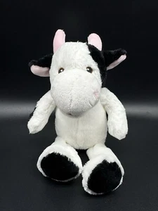 Zoovenir Cow Plush White W/ Black Spots Pink Horns Stuffed Animal 10" - Picture 1 of 8