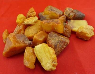 221,0 Gramm 19 natural Baltic Butterscotch Amber Roh Bernsteine - Bild 1 von 4