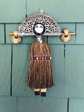 Vintage Folk Art Wall Hanging Tribal Angel Queen Woman Whisk Broom Body w Beads 