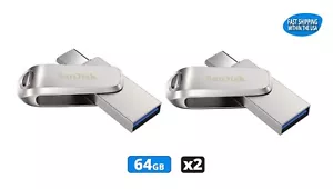 Sandisk Ultra Dual Drive Luxe 64GB USB 3.1 Typ A & Typ C Flash Drive (2er Pack) - Bild 1 von 8