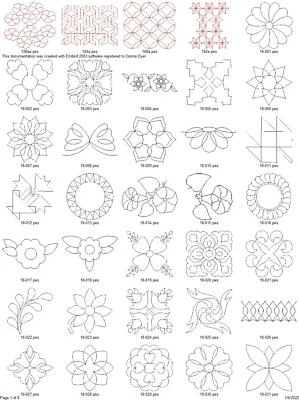 276 QUILTING APPLIQUES Embroidery Machine Design Pattern PES USB - Image 1 of 4