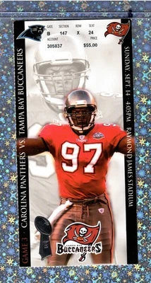Stephen Davis 142y 9-14-2003 Panthers Bucs Ticket Keyshawn Johnson 102y RICE - Image 1 of 4
