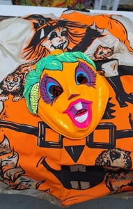🎭 Vintage Pumpkin Girl Witch HALLOWEEN Costume & Mask Halco Costume Last One! - Picture 1 of 6