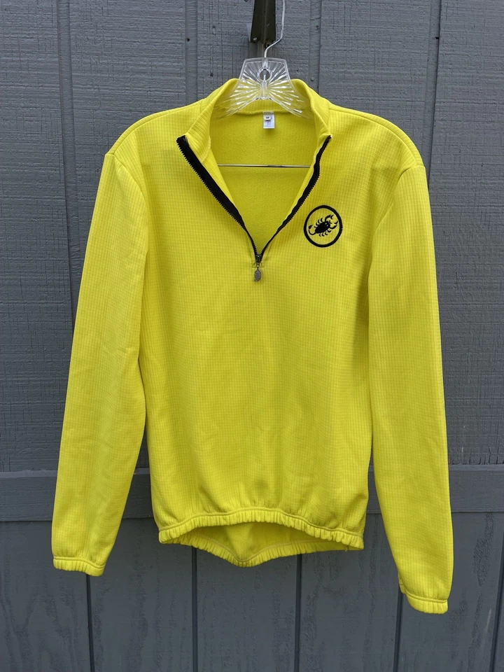 Camiseta deportiva de ciclismo Castelli vintage años 90 manga larga cremallera completa amarilla talla M Foto 1 de 4