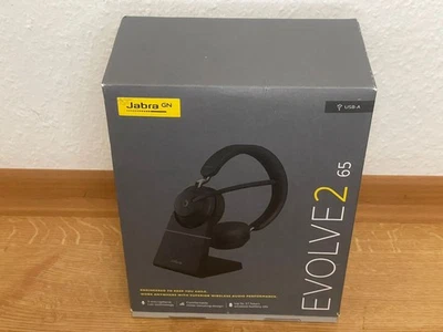 Jabra Evolve2 65 Cuffie - Nero (NUOVO) ORIGINALMENTE IMBALLATO - Immagine 1 di 3