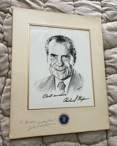 1973 President Richard Nixon Inaugural Portrait Inscribed by Julie Eisenhower - Picture 1 of 2
