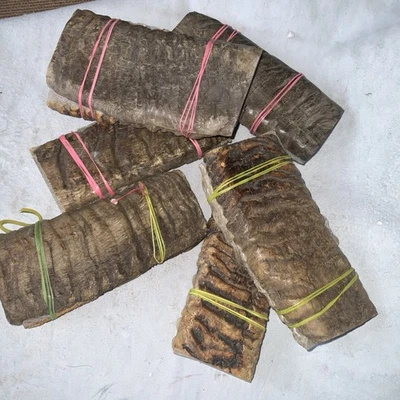 MATERIAL DE MANGO DE CUCHILLO DE CUERNO DE CARNERO MERINO A GRANEL, ESCALAS EN BLANCO, 5” X 2 1/4’ X 3/8” +- Foto 1 de 4