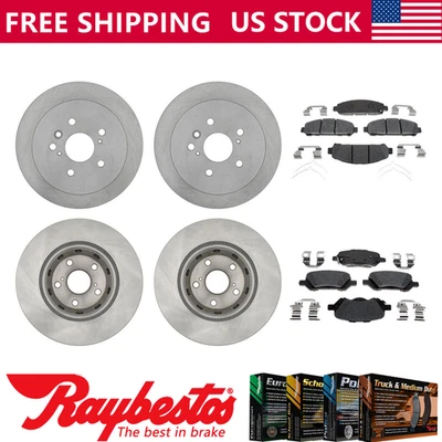 Rotores de freno delanteros traseros y pastillas de freno de cerámica para Toyota Venza 2009-2016 Foto 1 de 4